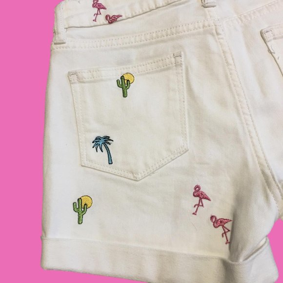 DL1961 Piper Girl’s White Embroidered Shorts - 14 - Picture 3 of 7